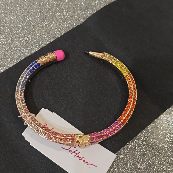 Betsey Johnson Pave Pencil Cuff Bracelet- Multi - Picture 8 of 8
